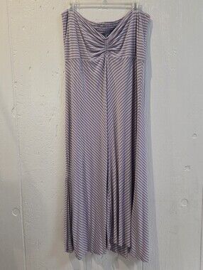 Cariloha Striped Lavender Maxi Dress with Twist Front